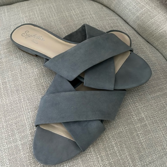 Seychelles blue suede slides - Picture 1 of 5